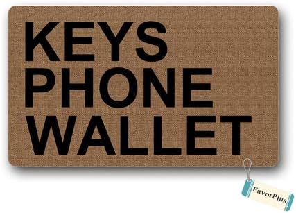 FavorPlus Doormat Keys Phone Wallet Outdoor/Indoor Non Slip Decor Funny Floor Door Mat Area Rug for Entrance 18x30 inch