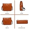 AUYOCO Vegane Leder-Crossbody-Tasche für Damen, Crossbody-Tasche mit Gitarrengurt, Reißverschlusstaschen, Handtasche, Schultertasche, A-Braun (inklusive zwei Riemen), 12.2" x 3.94" x 10.63" #4