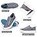 JENN ARDOR Womens Fall Slip On Fashion Sneakers No Laces Comfortable Casual Low Canvas Sneakers Flats Walking Shoes Grey