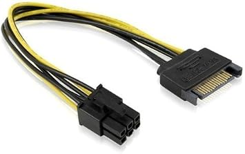 ASW 8inch SATA 15pin to 6pin PCI Express Card Power Cable