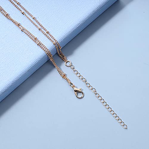 Yheakne Double Layered Choker Long Tassel Chain Necklace Gold Wrap Chain Necklace Thin Tassel Y Necklace Chain Long Necklaces For Women And Girls #TOP5