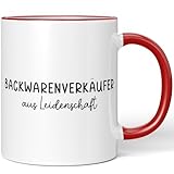 JUNIWORDS Tasse, Backwarenverkäufer aus Leidenschaft, Rot (6632008)