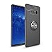 Galaxy Note 8 Case, HONTECH Ultra Thin Soft Silicone 360 Rotating Magnetic Car Mount Ring Holder Kickstand TPU Cover for Samsung Galaxy NOTE8 (Black-Black)