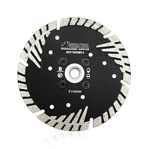 SHDIATOOL Diamentowa tarcza tnąca 125 mm z ukośnymi zębami ochronnymi do betonu, cegły, płytek, granitu, marmuru