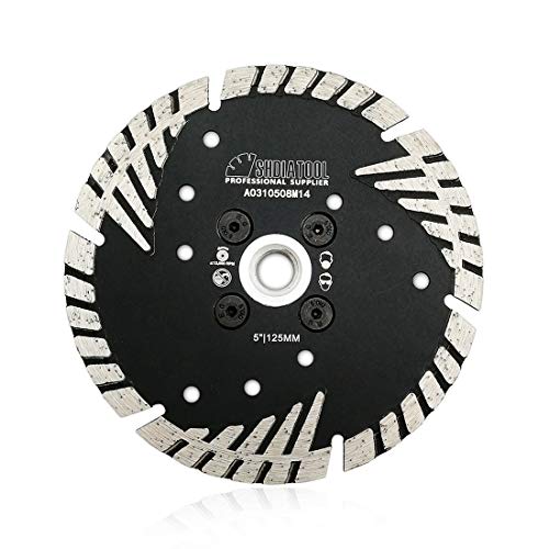 SHDIATOOL Disque Diamant 125mm x M14 Turbo Lame avec Dents de Protection Obliques pour Béton Brique Tuile Granit Marbre Maçonnerie Cover