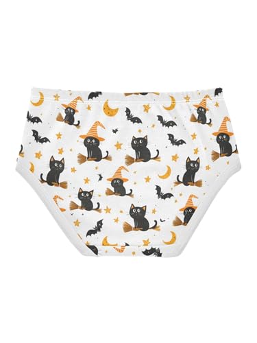 ZZKKO Broom Cats and Bats Girls Underwear Toddler Panties for Girls Comfort Brief Size 2T2