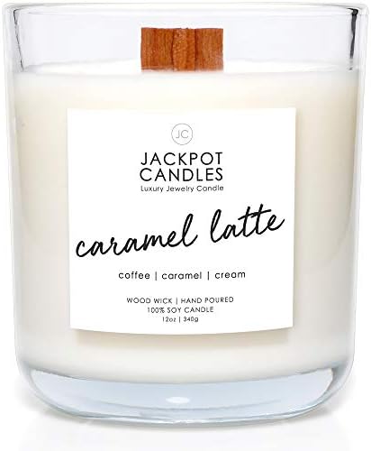 Caramel Coffee Latte Candle with Ring Inside (Surprise Jewelry Valued at $15 to $5,000) Ring Size 7