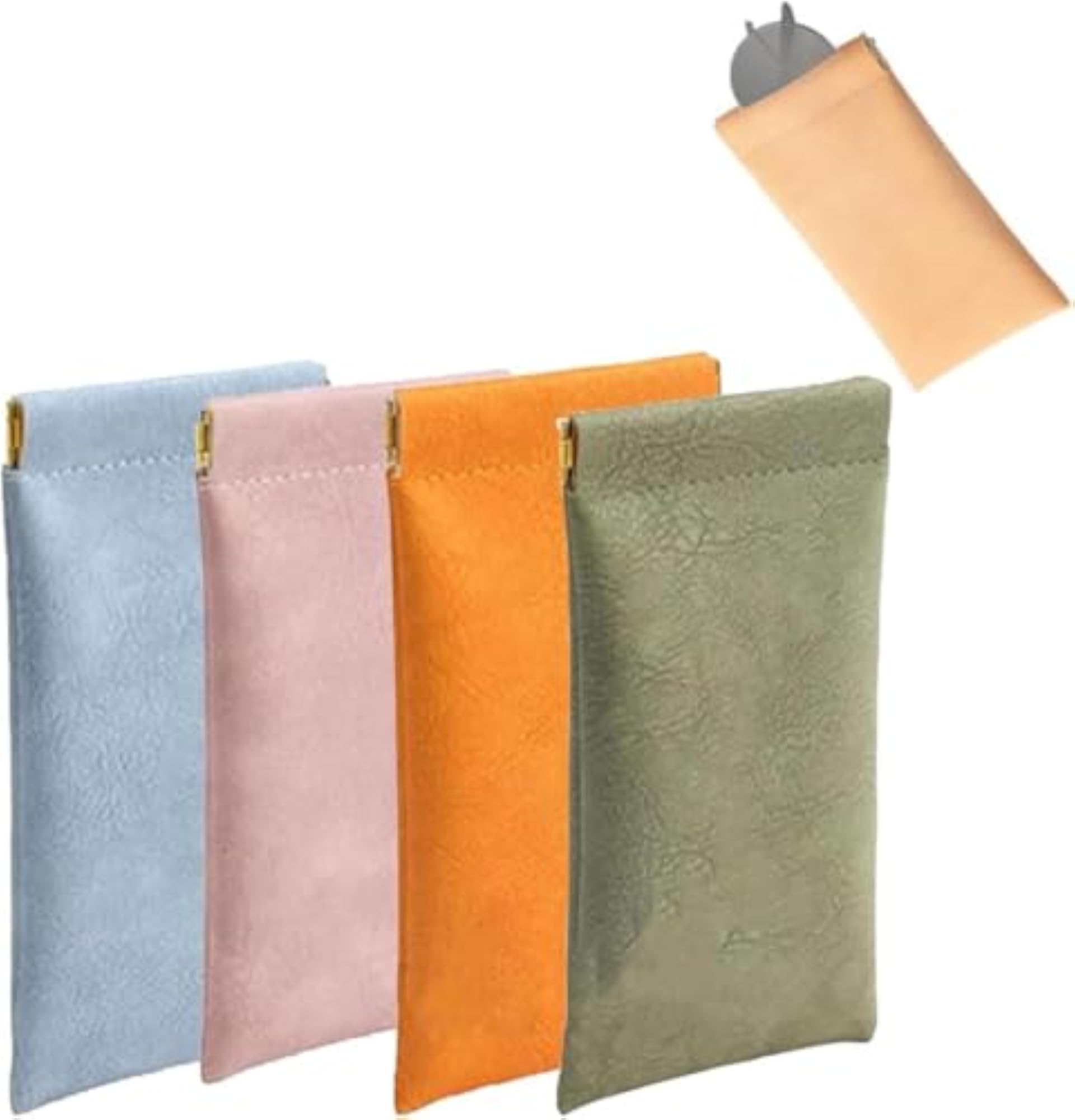 Personalized Snap Closure Leather Organizer Pouch for Makeup