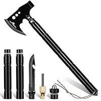 Purple Dragon Survival Axt 9 in 1 - Outdoor Camping Axt mit Hammer, Tragbare Überlebensausrüstung mit Messer Outdoor, Scharfe Bushcraft Beil Multitool für Wandern, Garten