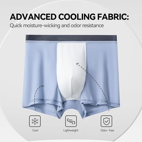 Verdancy Men's 30D Cool Ice Silk Boxer Briefs Trunks Lightweight Breathable Quick-Dry Underwear for Summer2