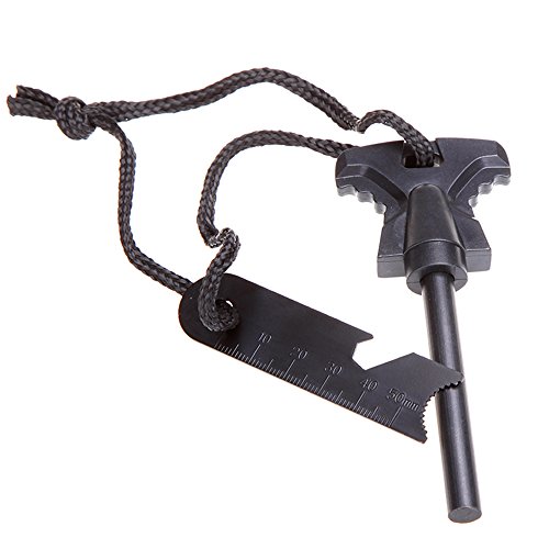Geekercity Outdoor Flint Fire Starter Lighter Magnesium Stone Firestone Survival Kit Self-help Set Travel Kits for Camping Hiking