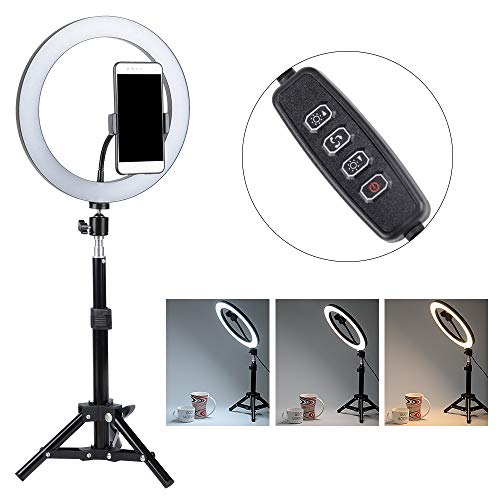 LED Ring Light Lumière Anneau, Photo Vidéo Éclairage Kit avec Trépied 12" 20cm Réglable 3200K 4400K 5500K
