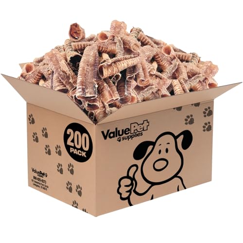 ValueBull Beef Trachea 5-6 Inch Premium 200 Count Bulk Pack