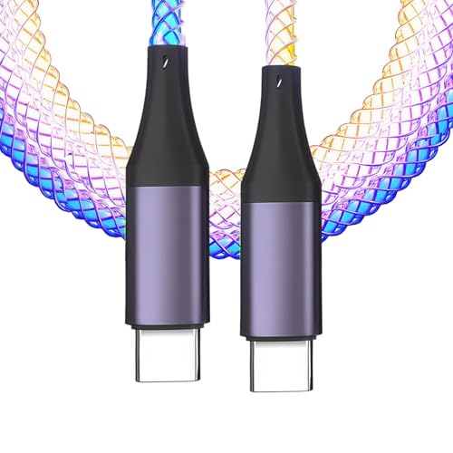 Zolara Câble USB C Lumineux RGB, Câble USBC LED, Câble USB Lumineux Charge Rapide, 1m PD 66 W Charge, compatible avec 15 16, S25 S24 S23 S22 Z Flip 6,...