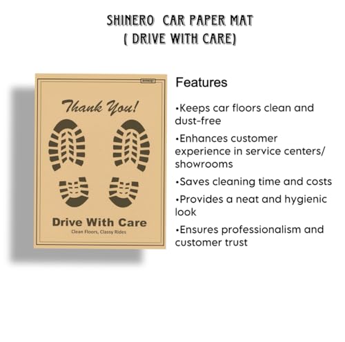 Image of Disposable car Floor Paper Mats (Pack of 200) | Disposable Thank You Foot Paper Sheets (17x23 Inch) - Oil & Dirt Resistant Protection Leg Paper mats for Detailing & Car Wash