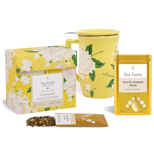 Forte Single Steep Tea Gift Set With Steeping Cup, Hydrangea