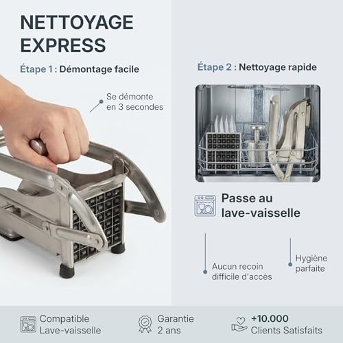 Coupe-Frites Professionnel en Acier Inoxydable Louis Tellier - 7