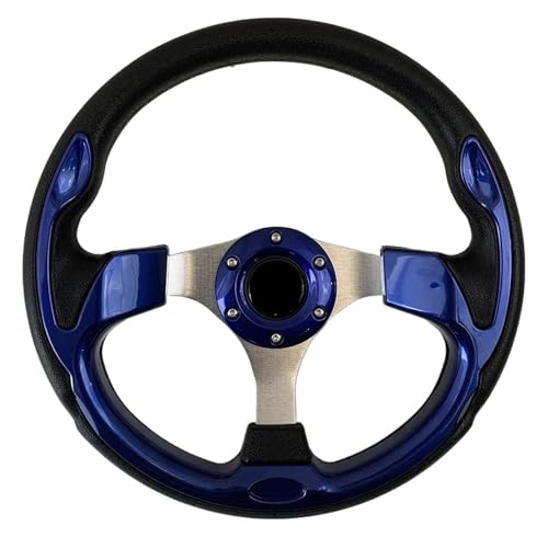 Volante da Corsa Volante Universale per Auto da Corsa in PU 13 Pollici 320 Mm Volante Sportivo da Drifting(Blu)