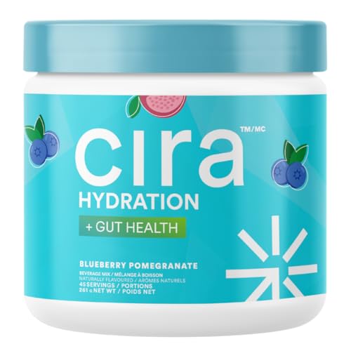 Cira Hydration + Gut Health Powder (45 Servings) - Electrolyte Drink Mix with Prebiotics & Probiotics for Digestion, Hydration & Recovery - Naturally Flavored with Stevia - Blueberry Pomegranate