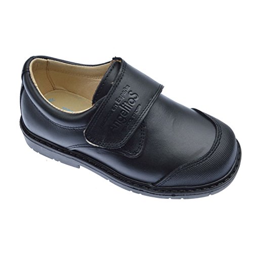 Angelitos Zapatos Colegiales con Puntera Reforzada Todo Piel, Mod.452. Calzado Infantil Made in Spain, Garantia de Calidad. (22, Negro)