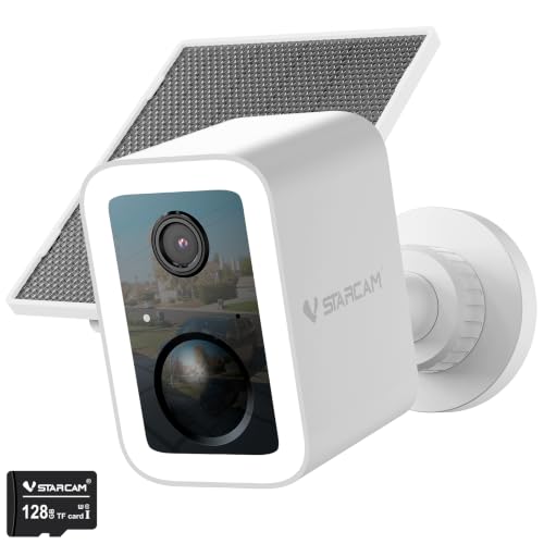 Image of VSTARCAM 2K Solar Security Camera Outdoor Wireless, 128GB SD Card Included, Free Cloud Storage, 5200mAh Battery & Solar Panel, Magnetic Quick Mount No Drill Installation, PIR Human Detection