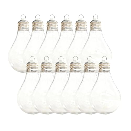 Tacdas Bombillas Transparentes para Manualidades, Adornos de Bombilla Llenables con Gran Abertura.