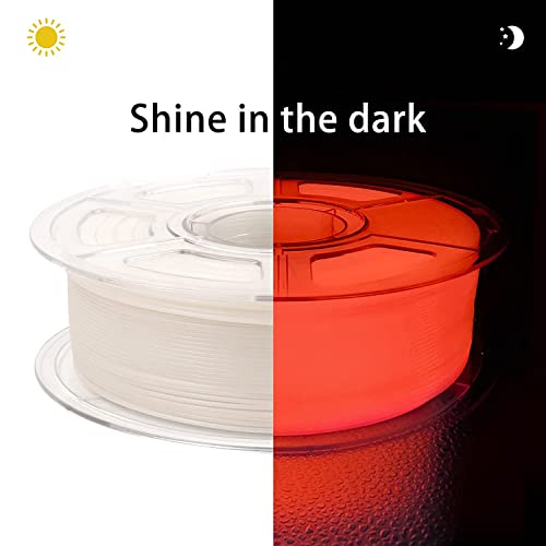 Image of iSANMATE PLA 3D Printer Filament, PLA Filament 1.75mm Glow in The Dark Filament Red, Dimensional Accuracy + /- 0.03 mm, 1 kg /Spool