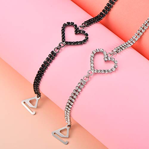 2 Pairs Rhinestone Bra Strap Invisible Shoulder Strap Adjustable Non-Slip Bra Belt For Bra Tops Dress Women Girls, 2 Colors #TOP6