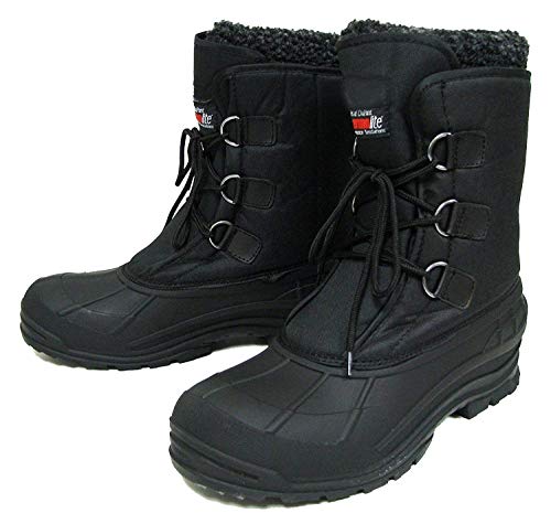 V-24S Climate X Men's Winter Boots Cold Weather Waterproof Nylon Thermolite Insulated Hiking Warm Snow Shoes, Black