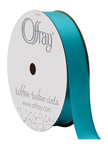 Image of Berwick Offray 746859 5 /8 inch Wide Single Face Satin Ribbon, Tornado Blue, 6 Yds