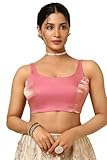 Soch Blusa de organza con cuello redondo para mujer, rosa, 38