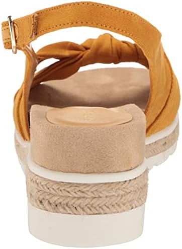 Easy Street Women's Dot Wedge Sandal, Mustard Suede, 6.5 Wide | Image 2