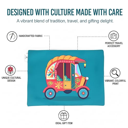 Image of DiningTable Mats Set of 2 - Auto Vibrant Cultural Theme,Digital Print, Washable, Indoor /Outdoor, Heat-Proof, Water Resistant, Wipe & Clean (47X33 cm) Green & Pink