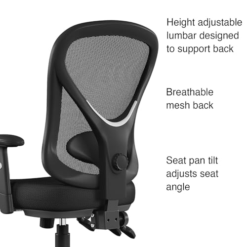 Image of Staples Ergonomic Mesh Task Chair, Lumbar Support, Black, 2-Pack | Breathable mesh back chairs for shared workspaces or multi-desk offices.