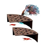 CTWPets Half Shrimp Breeding Protector | Shrimp Breeding Cave Aquarium Tunnel (Brown, 2 Pack)