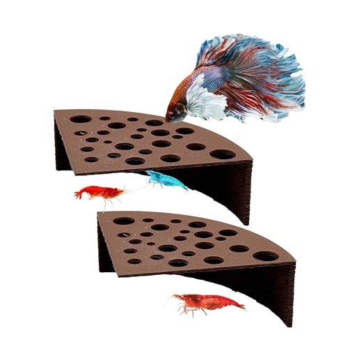 CTWPets Half Shrimp Breeding Protector | Shrimp Breeding Cave Aquarium Tunnel (Brown, 2 Pack)