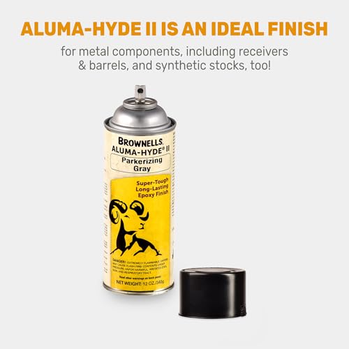 Brownells Aluma-Hyde II Epoxy Based Firearm Finish Spray Coating Protection Paint, Aerosol Can, 12 oz. (340g) Parkerizing Gray