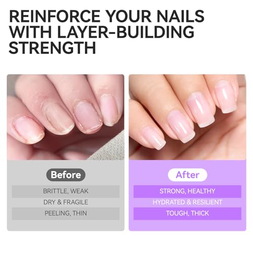 Image of Women Nail Strengthener Protein for Daily: Clear Gelike EC 6 in 1 Nail Treatment for Weak and Damaged Nails Everyday - Nail Polish Hardener for Home Salon Travel Spa Gift