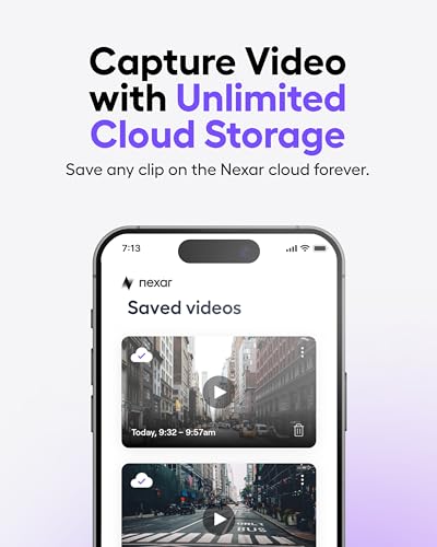 Image of Nexar Beam GPS Dash Cam - 1 Year Nexar App Subscription Included - Unlimited Cloud Storage, Drive Recordings, Parking Mode, Night Vision, All Inside the Nexar App - WiFi HD Front Dash Cam (64 GB SD)