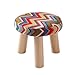 Tavolino da caffè piccolo Sgabello per i piedi Sgabello per i piedi per il cambio Sgabello per scarpe in legno massello Sgabello per 3 gambe Ottomano rotondo Pouf imbottito Sgabello Poggiapiedi Divan