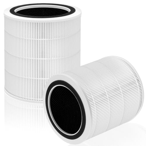 Pulluty Core 400S Filter Replacement for LEVOIT Core 400S and Core 400s-rf Smart WiFi Air Purifier,3-in-1 True H13 HEPA Activated Carbon Pre-Filter,2 Pack,White