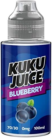 100ml Blueberry E Liquid 70VG/30PG Vape ELiquid Vaping No Zero Nicotine 0mg 120ml Bottle Short Fill (Kuku Juice E-Liquid)