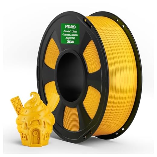 DEEPLEE PETG PRO Filament 1.75mm Yellow 1KG, 1.75mm PETG 3D Printer Filaments Enhanced Toughness and Weather Resistance, Fit for Most FDM 3D Printers