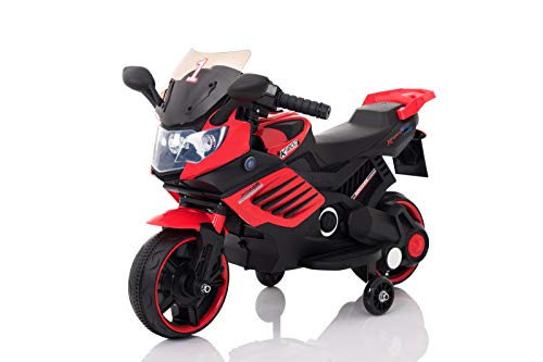 Toyas K1200 Kindermotorrad Polizeimotorrad Kinder Elektro Motorrad mit Soundeffekten 1 x 35W Motor 6V / 4,5Ah Rot