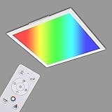 Moderne LED Deckenlampe in weiß, gefertigt aus Kunststoff und Metall