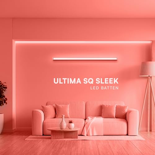 Image of MAGIK Ultima Square Sleek 20W (Red) LED Batten | T5 Tube Light | High Brightness Accent Light | Energy Efficient | Polycarbonate Body | Ideal for Home & Decorative Use | Pack of 1