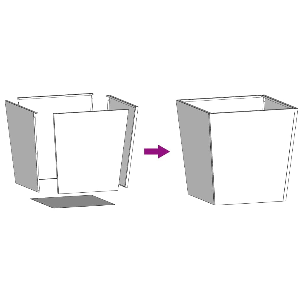 Générique Sadzarka na kwiaty stal oliwkowa 50x50x50 cm | Wytrzymała i odporna na rdzę, bez otworów drenażowych, idealna na balkon i patio, chroni przed chwastami