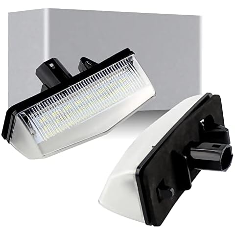 APMAT Full LED License Plate Light Tag Lamp Housing Assembly Compatible with Toyota PRIUS V - ZVW41 11.06~ (3RD GENERATION) Auto Tail Lighting Source -6000K White, 2pcs Cover