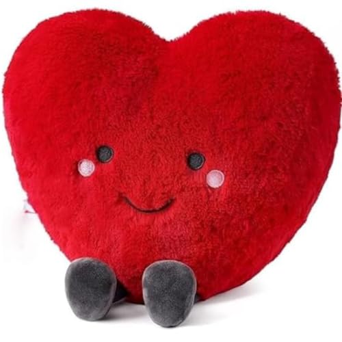 Image of ZEXSAZONE Red Love Heart Plush Soft Toy - 28 cm Cute Stuffed Cushion | Huggable Romantic Pillow for Kids, Girls, Girlfriend & Wife | Valentine, Birthday