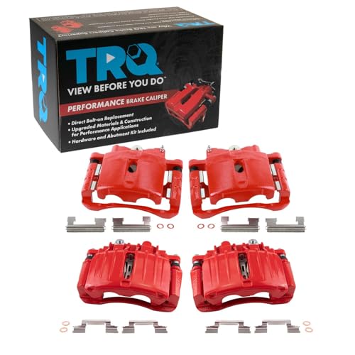Image of TRQ Brake Caliper Set Performance Front & Rear Compatible with 02-06 Cadillac 00-06 Chevrolet GMC